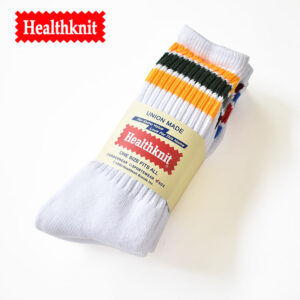 Healthknit 3pack heavyweight socks 3ライン配色 クルー3Pソックス