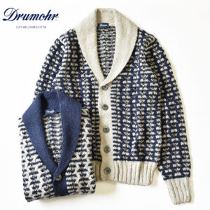 DRUMOHR Cotton linen cardigan ドルモア コットンリネン ローゲージニット ショールカラー カーディガン D3J419AR