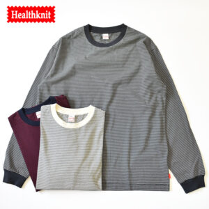 Healthknit long sleeve crew neck Narrow Border T-shirt  ヘルスニット 長袖 クルーネック ナローボーダーTシャツ 51006