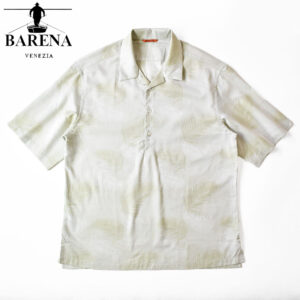 BARENA VENEZIA MOLA palm Jacquard fabric cotton Oxford shortsleeve pullover shirt バレナ 半袖 プルオーバーシャツ 268-14410