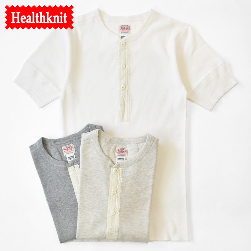 Healthknit Vintage fraise henryneck T-shirt ヘルスニット ヴィンテージ フライス ヘンリーネックTシャツ700 