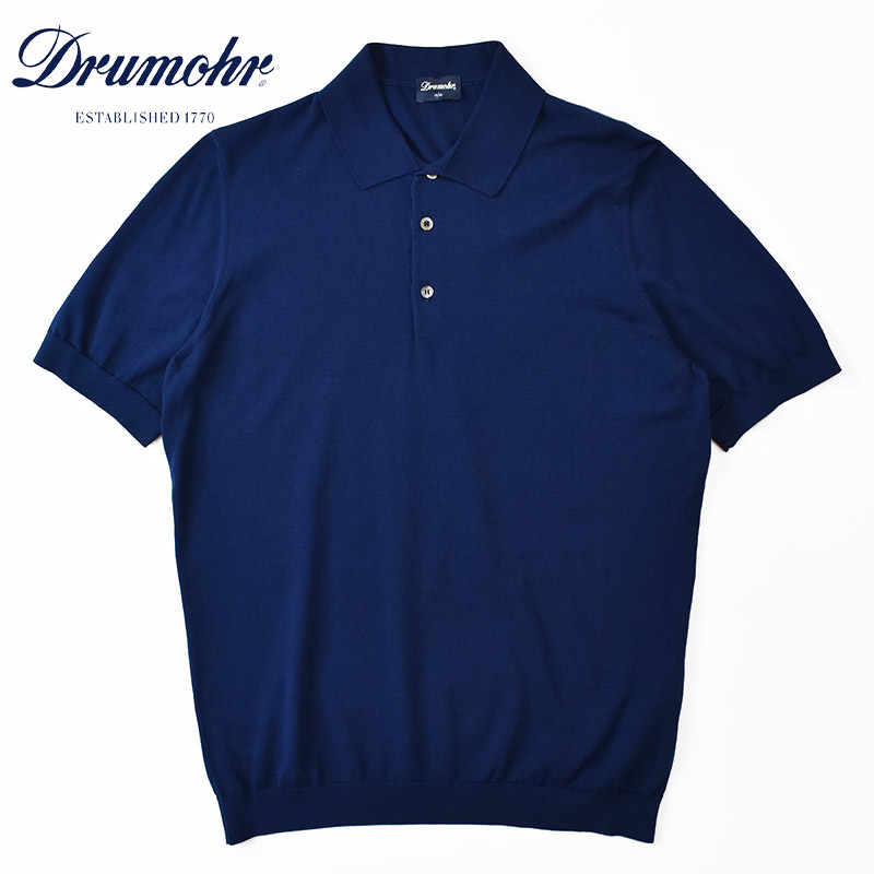 Drumohr KNIT 30GG shortsleeve POLO shirt ドルモア 30ゲージ 半袖 ...