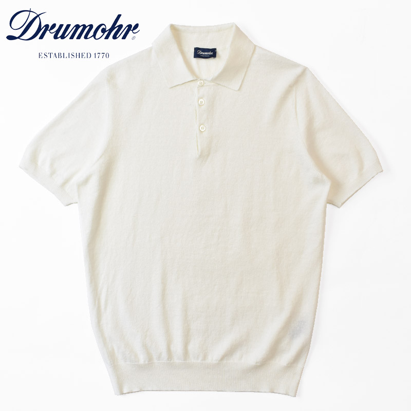 Drumohr Linen KNIT shortsleeve POLO shirt ドルモア 半袖 リネン混 ...