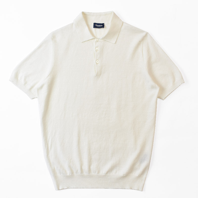 Drumohr Linen KNIT shortsleeve POLO shirt ドルモア 半袖 リネン混 ...