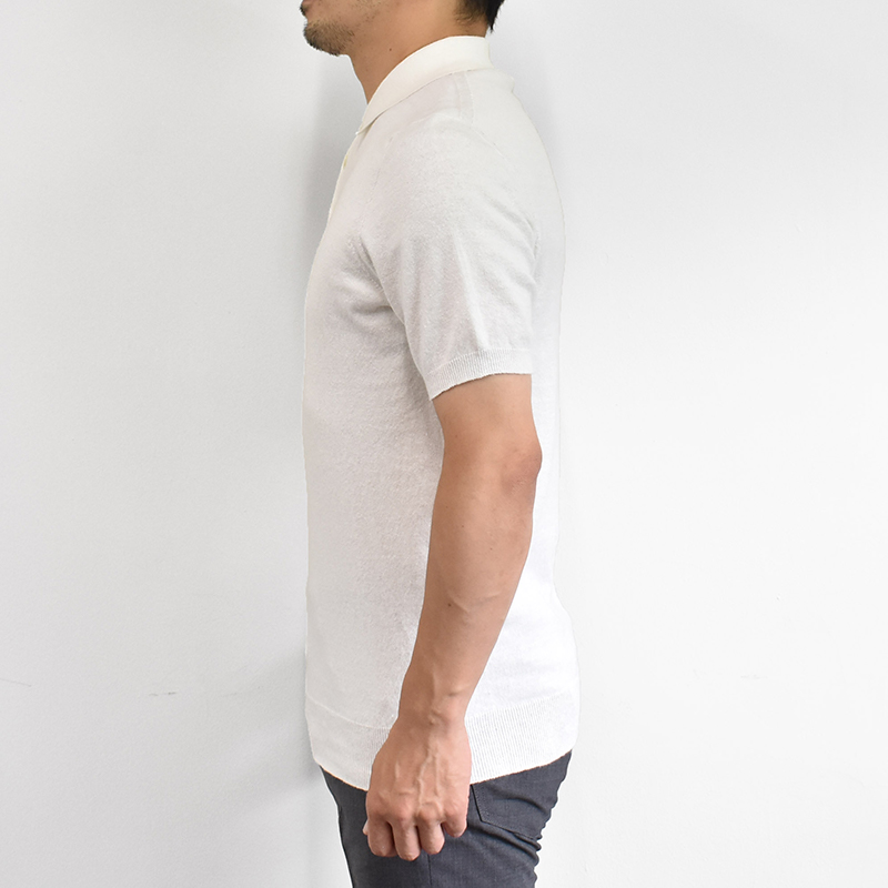 Drumohr Linen KNIT shortsleeve POLO shirt ドルモア 半袖 リネン混 ...