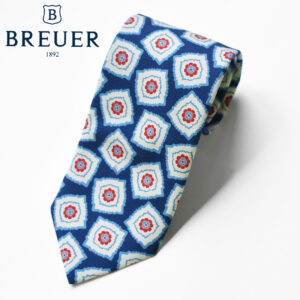 BREUER silk square Pattern tie ブリュワー シルク スクエア柄 幾何学模様 小紋 ネクタイ 267-38904