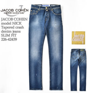 JACOB COHEN model NICK (J622) Tapered crash denim jeans SLIM FIT 226-42439 テーパードダメージ デニム