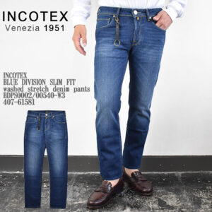 INCOTEX インコテックス BLUE DIVISION SLIM FIT washed stretch denim pants BDPS0002/00540-W3 407-61581 12oz ブルー ディヴィジョン スリムフィット ウォッシュド ストレッチ デニム